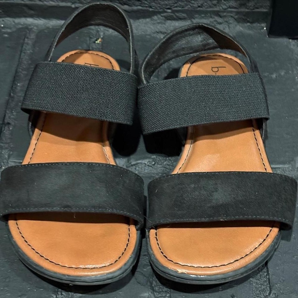 b.o.c. Born Concept Womens Black Elastic Strap Comfort Sandals BC0003701 Size 9M